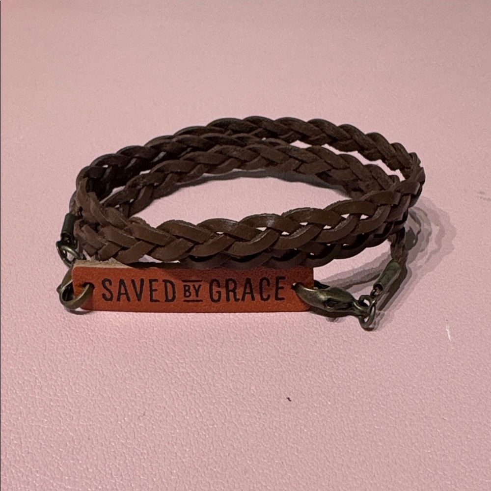 Brown Braided Leather Wrap Bracelet